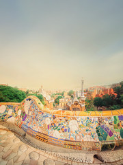 Fototapeta na wymiar Park Guell in Barcelona, Spain