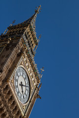 Close up of Big Ben clock with space for copy
