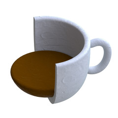 Coffee drink in plasticine or clay style.