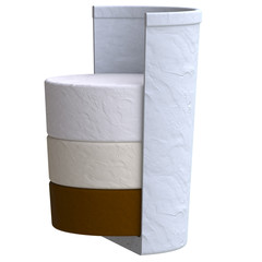 Coffee drink in plasticine or clay style. 