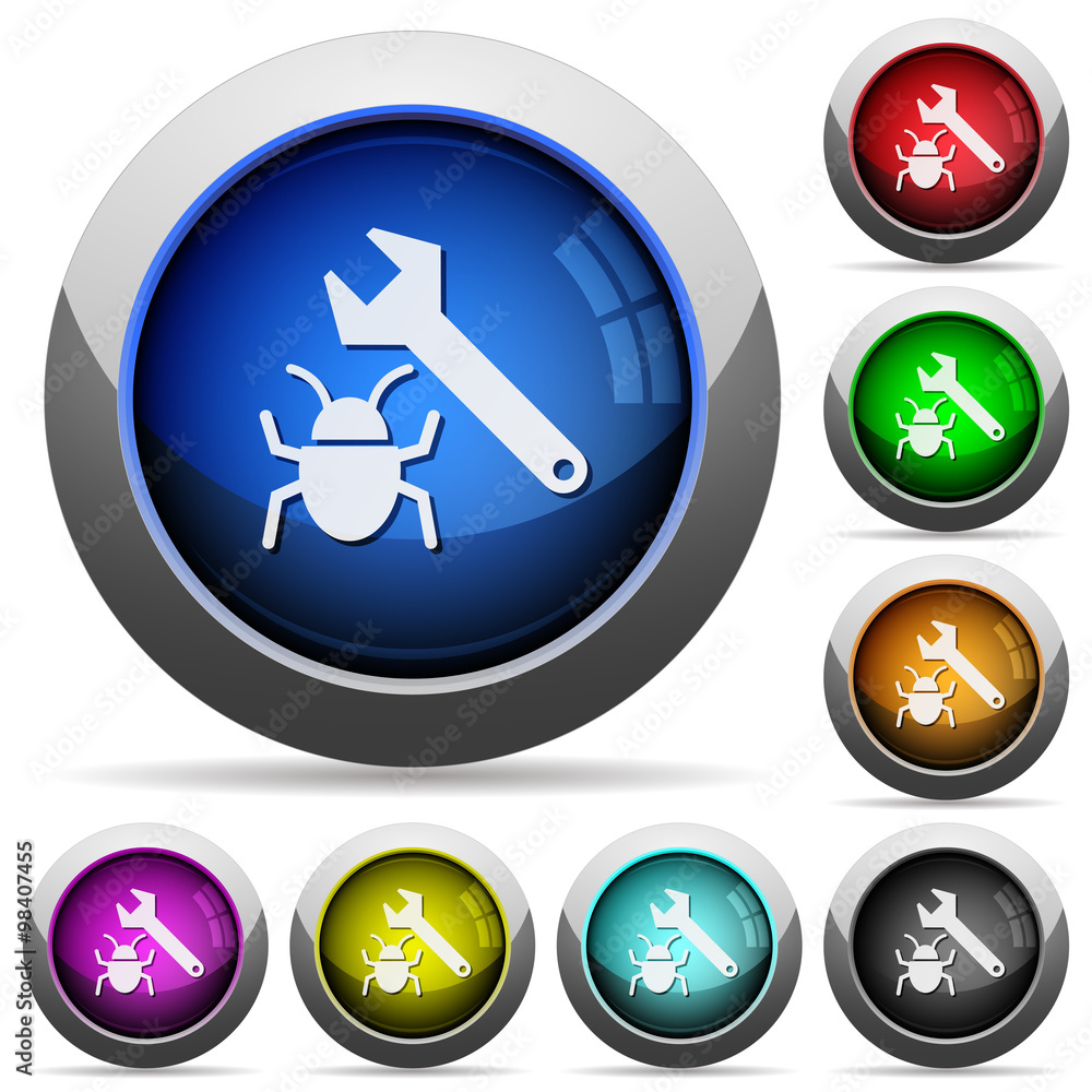 Poster bug fixing button set