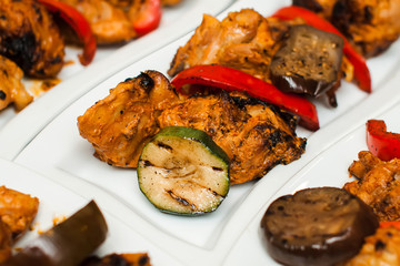 Grilled meat with vegetables