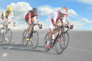 Cyclists, motion blur