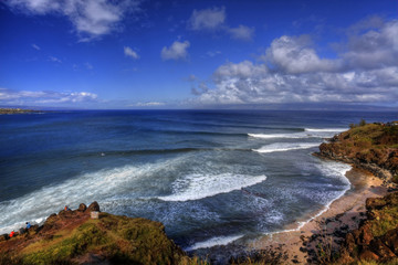 Fototapeta na wymiar Honolua Bay, a great surfing spot in Hawaii