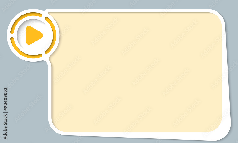 Poster white abstract frame for your text and play icon