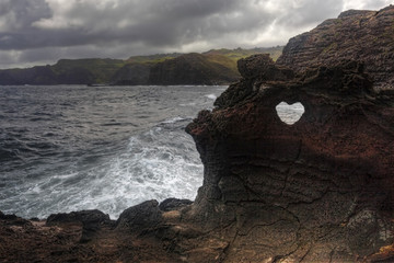 Heart shape at Nakalele in Hawaii