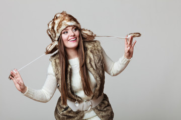 Winter time girl fashion.