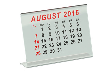 August 2016 calendar