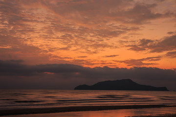 Colorful dawn over the sea.