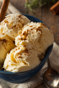 Cold Homemade Eggnog Ice Cream