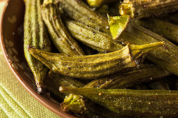 Green Organic Roasted Okra