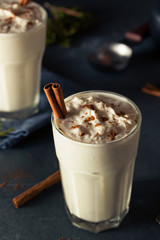 Homemade Eggnog Ice Cream Milkshake