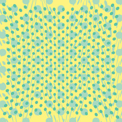 Polka flowers on colorful background