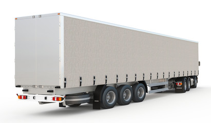 Isolated semi-trailer truck on white background