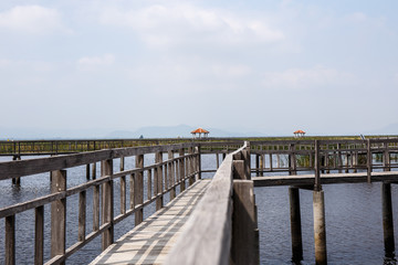 Obraz premium Drewniany most w Parku Narodowym Khao Sam Roi Yod, Tajlandia.