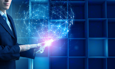 Man using modern technologies