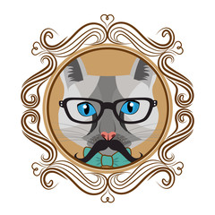 Hispter funny animal cartoon