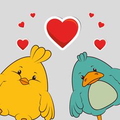 I love you colorful graphic design