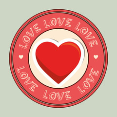 I love you colorful graphic design