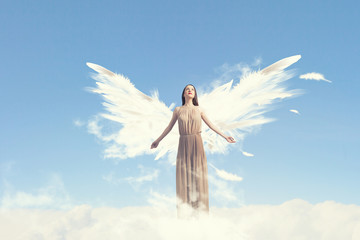 Angel girl flying high