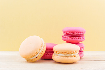Sweet and colourful french macaroons or macaron.