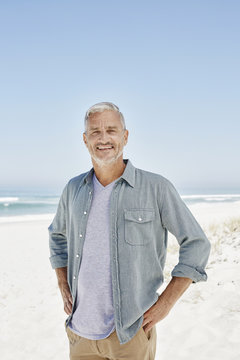 Best ager at the beach