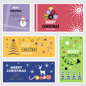 Christmas and New Year Banners Set