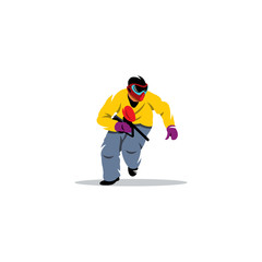 Paintball player. Vector Illustration.