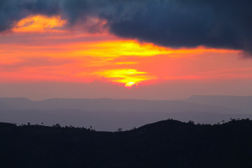 Sunset at Phu Tub Berk in Phetchabun province,Thailand.