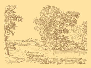 Old village illustration