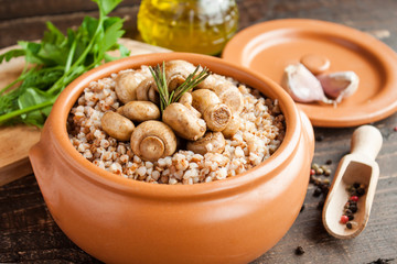 Buckwheat porridge with mushrooms