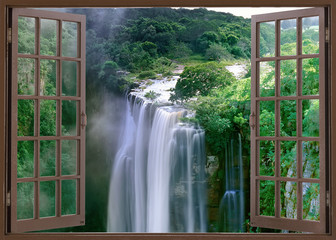 Open window view to Magwa Falls Cape Province South Africa