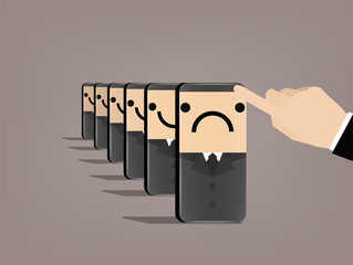 beautiful graphic design of business man hand pushing down domino businessmen group,domino businessman group falling down in collapse concept,concept design of domino effect