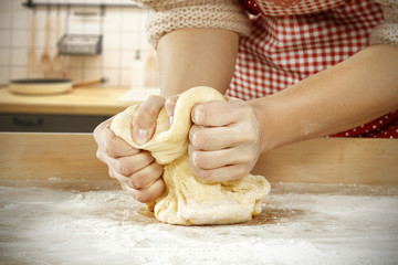 woman hands and cake 