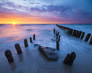 spectacular, colorful sunset over theBaltic  sea