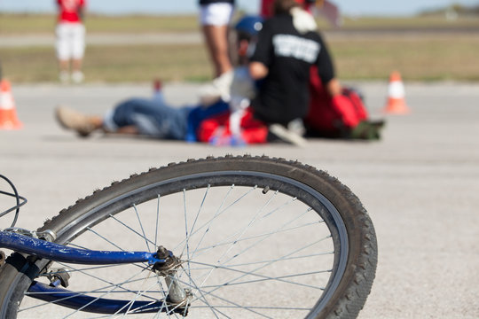 Fototapeta Bicycle accident