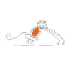 Funny monkey sketch for your design