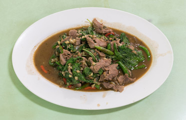 Fried meat with Basil
