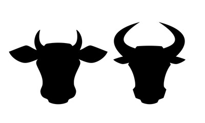 Bull and cow icon - obrazy, fototapety, plakaty