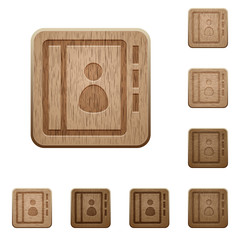 Contacts wooden buttons