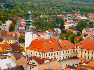Obraz premium Aerial view of Chodsky Castle in Domazlice