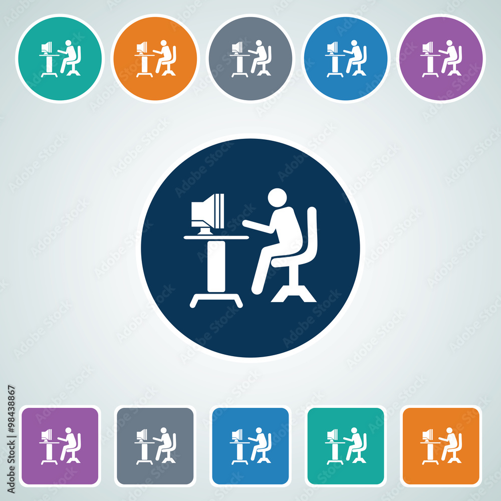 Poster icon of computer operator