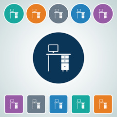 Icon Of Computer Table 