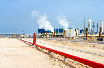 Al Khor, Qatar, the pipeline of a gas industry