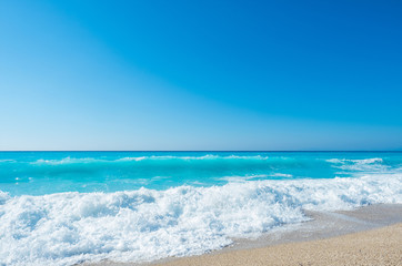Fototapeta na wymiar Amazing beach with clear waters in Greece