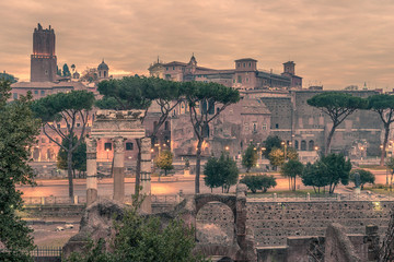 Fototapeta na wymiar Rome, Italy: The Roman Forum ant Old Town