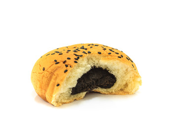 Red bean bread on white