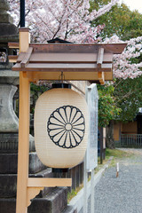Decorative lantern in a temple in Kyoto, Japan
