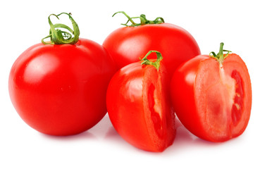 Fresh tomatoes isolated on white
