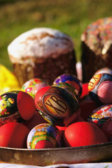 Easter cakes and eggs